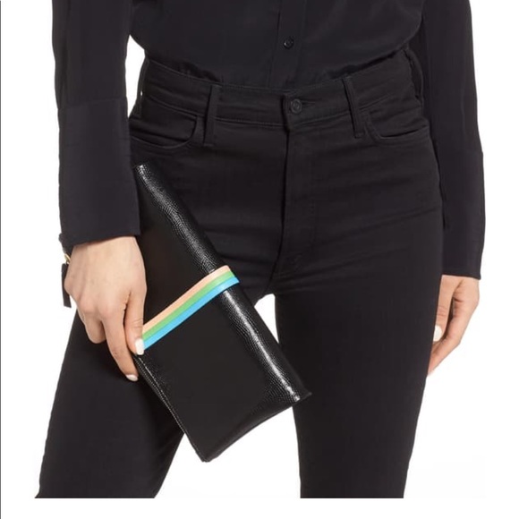 Clare V. Foldover Leather Clutch - Picture 6 of 9